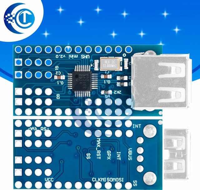 EGBO MAX3421E 2.0 ADK Mini-USB-Hostmodul in Blau mit Micro-USB für Google Android ADK und Arduino-Kompatibilität - Bild 1