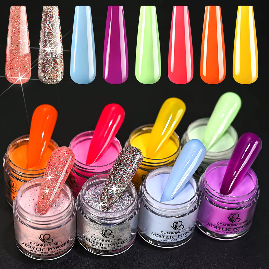 MAFANAILS Acryl Pulver Nageldesign, 8 Farben, Schimmernd - Bild 3