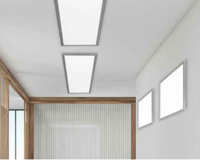 Trio LED-Deckenleuchte Phoenix in Nickel matt und Weiß, dimmbar, B: 120 cm, T: 30 cm - Bild 1