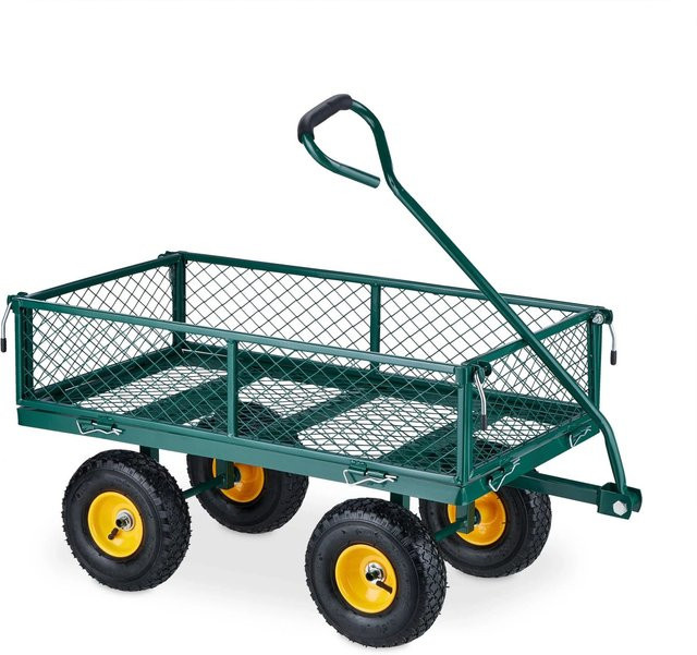 Klappbarer Relaxdays Bollerwagen aus Stahl in Dunkelgrün B/T/H: 190 x 50 x 50 cm - Bild 1