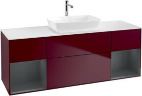 V&B Waschtischunterschrank Finion mit Wandbeleuchtung, Farbe: Weiß, Breite: 160 cm, Tiefe: 50,1 cm - Bild 1