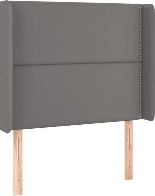 vidaXL LED Kopfteil Grau aus Kunstleder mit USB-Ladeport und integrierter Beleuchtung, B: 103 cm, T: 16 cm, H: 118-128 cm - Bild 1