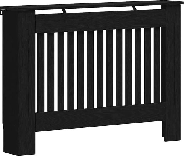 vidaXL Heizkörperabdeckung in Schwarz mit Eichen-Optik und vertikalem Latten-Design, B/T/H: 112 x 19 x 81,5 cm - Bild 1