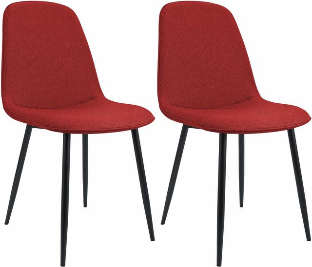 CLP Esszimmerstuhl 2er Set Maryam gepolstert mit schwarzem Metallgestell in Schwarz - Bild 1