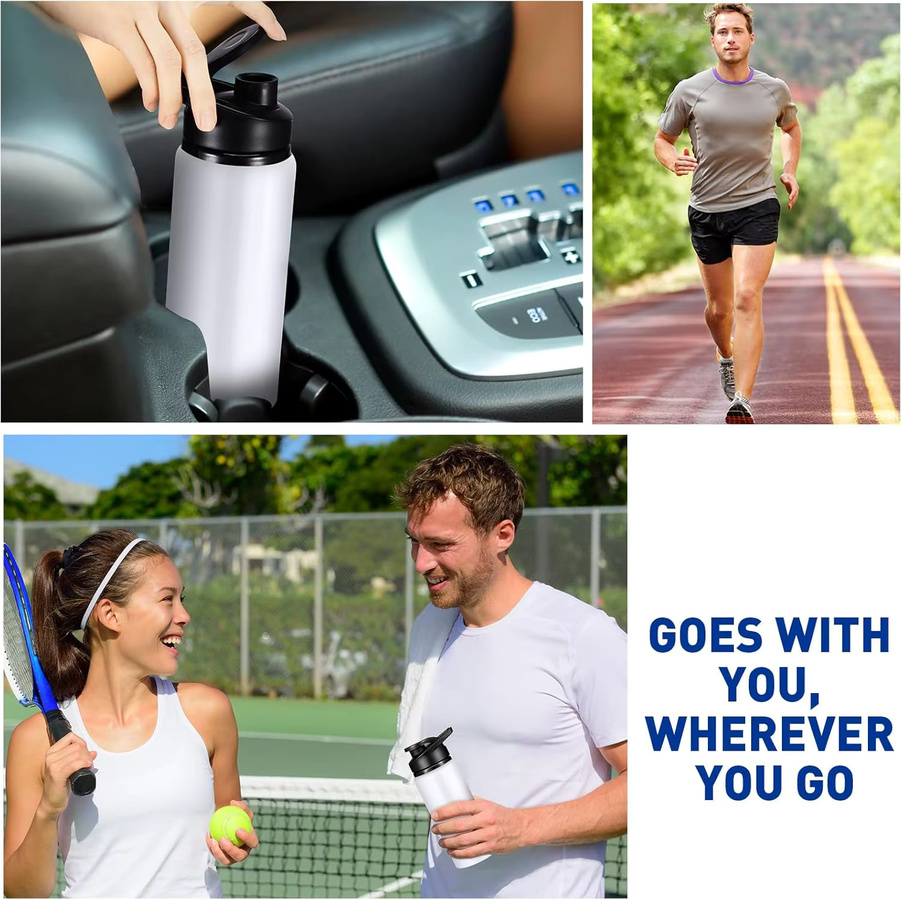 Tragbare Aluminium Wasserflasche für Sport und Outdoor in Weiß - Bild 3