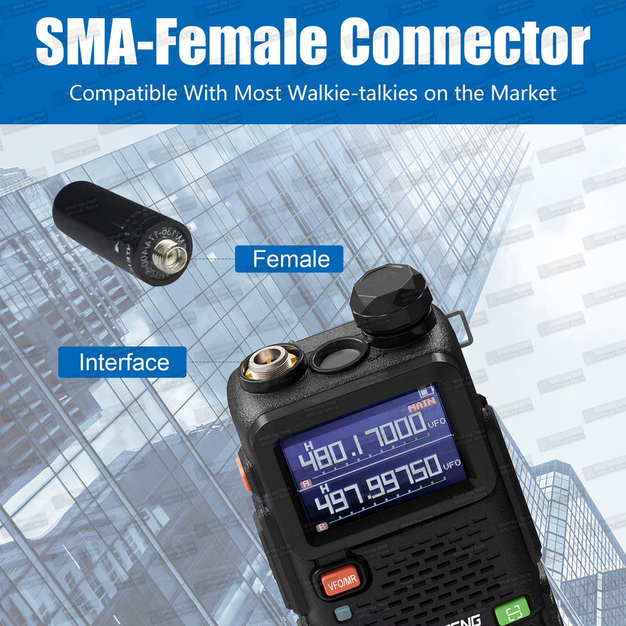 RONGYIN NA-805 Walkie Talkie Antenne VHF/UHF UV-5R Mini Antenne mit SMA-Buchse in Schwarz für Baofeng und Quansheng Funkgeräte - Bild 6