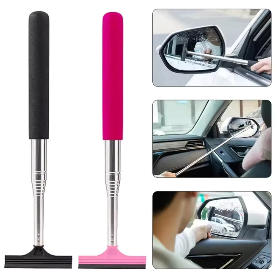 Untior Teleskop-Fensterrakel mit Schaber in Pink für die Glasreinigung am Auto - Bild 2