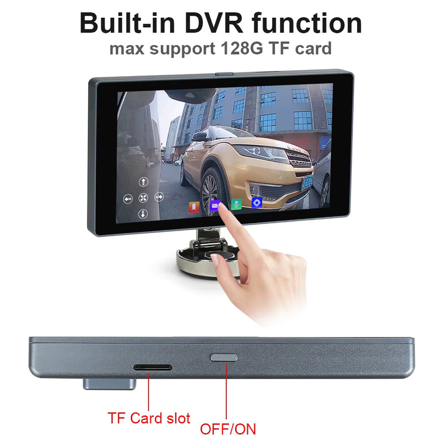 Carsanbo 5-Zoll-Touchscreen-Monitor für das Auto mit BSD-Warnung, Totwinkel-Kamera und Fahrrekorder in Schwarz - Bild 3