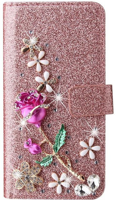 Glitzer Portemonnaie Hülle für Samsung Galaxy S26 Ultra S25 FE S24 S23 S22 in Pink - Bild 1