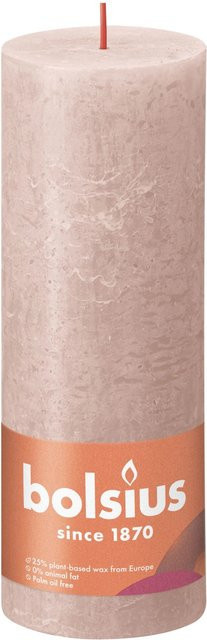 Bolsius Rustik-Kerze Shine in Nebliges Rosa, Höhe: 19 cm, Durchmesser: 6,8 cm - Bild 1