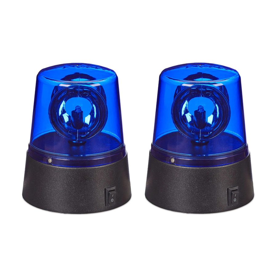 Relaxdays Blaulicht LED 2er Set in Blau und Schwarz, batteriebetrieben - Bild 2