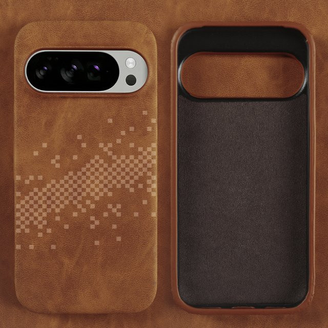Modische Leder-Handyhülle für Google Pixel 9 10 11 Pro XL 8 Pro 7 6 Hautfreundliche Rückabdeckung Coque in Schwarz und Braun - Bild 1