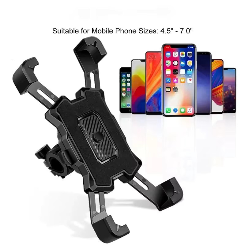 PHONEPACE 360 Grad drehbarer und rutschfester Fahrrad-Handyhalter in Schwarz, universelle Halterung für MTB, Fahrrad, Motorrad und Roller - Bild 2