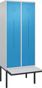 C+P Z-Spind Classic PLUS Sitzbank mit 4 Fächern und Zylinderschloss, auskragendes Design, B/T/H: 212,0 x 80,0 x 81,5 cm - Bild 1