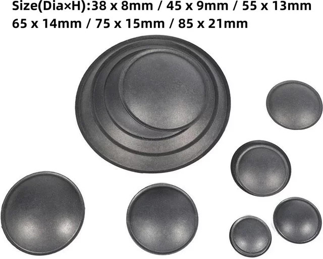 2 Stück Audio-Tieftöner-Lautsprecherkappen als Staubschutzkappen und Ersatz-Lautsprecherzubehör in Schwarz, Durchmesser: 38-85 mm - Bild 1