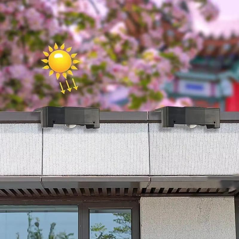 TLEDMP Solar-Stufenleuchten mit Bewegungsmelder, wasserdichte Gartenweglampe in Schwarz für Terrasse und Hof, warmweißes Licht - Bild 3
