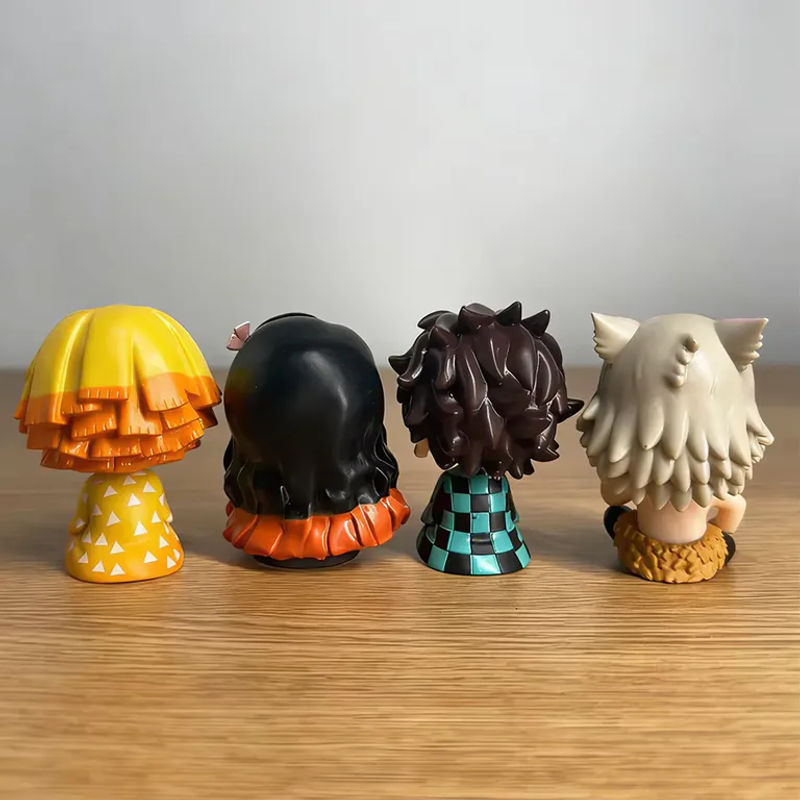 Bandai Demon Slayer Anime Figuren Kimetsu no Yaiba Q-Version Tanjiro Inosuke Zenitsu PVC Modellpuppen mehrfarbig - Bild 4
