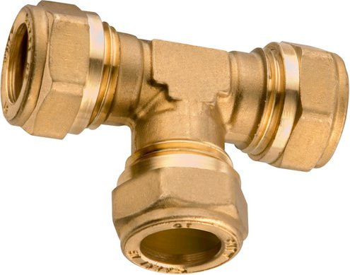 WELLWATER T-Stück aus Messing in Goldfarben - Bild 1