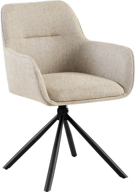 CLP Esszimmerstuhl Tipton Polsterstuhl mit Stoffbezug, schwenkbar, beige - Bild 1