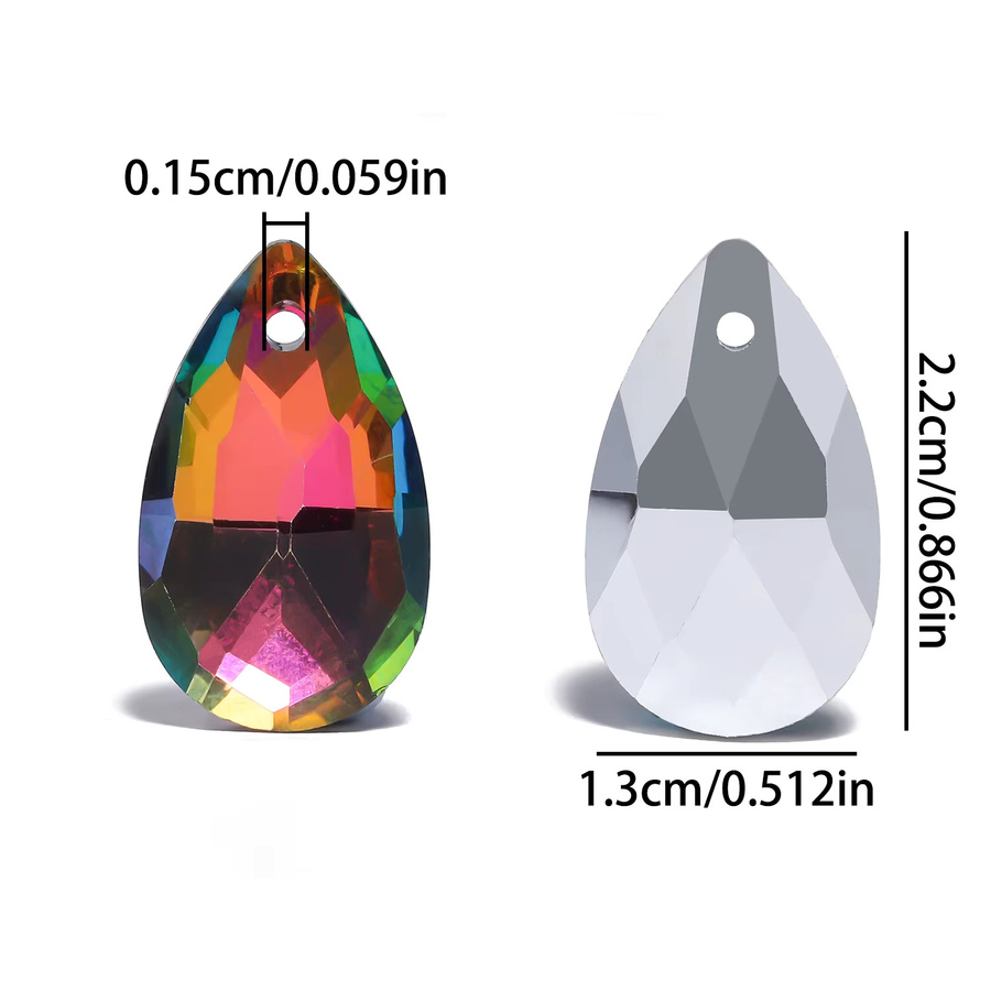 LNMBII Kristall-Anhänger, Wassertropfen, AB-Farbe, 13 x 22 mm, Unisex - Bild 4
