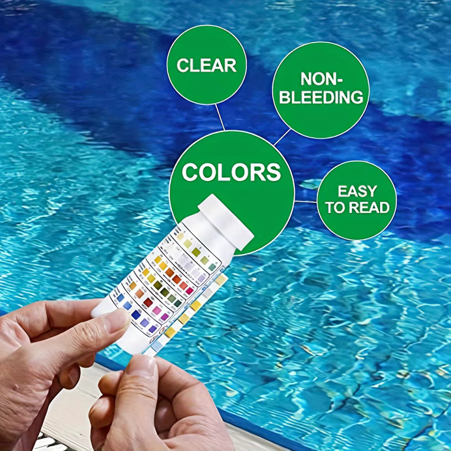 50 Stück 6-Wege-Spa-Teststreifen für die Wasseranalyse von pH-Wert, Chlor, Brom, Alkalität und Cyanursäure - Bild 3