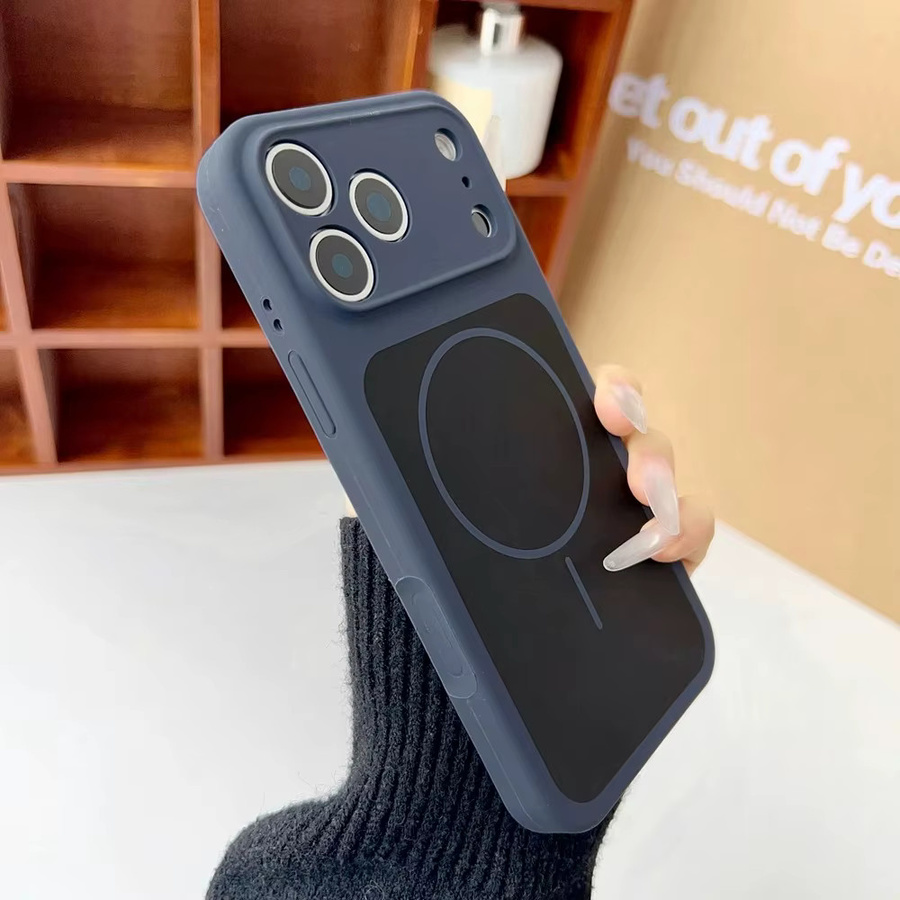Apple Flüssigsilikonhülle mit MagSafe für iPhone 17 Pro Max und Air 17, Stoßfest und Magnetisch, Grau - Bild 4