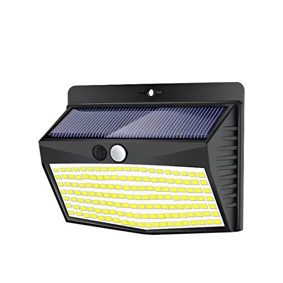 Solar-Außenwandleuchte mit 138 LED in Schwarz, IP65 wasserdicht mit Bewegungssensor und 3 Beleuchtungsmodi für Garten und Außenbereich - Bild 7