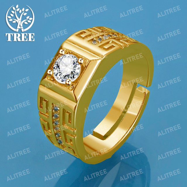 SHSTONE Ring, 925 Silber, Gold, Zirkonia, Unisex - Bild 1