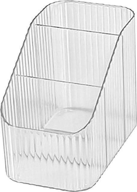 OutsideWorld Stifthalter mit 3 Fächern aus Kunststoff in Transparent und Weiß - Bild 1