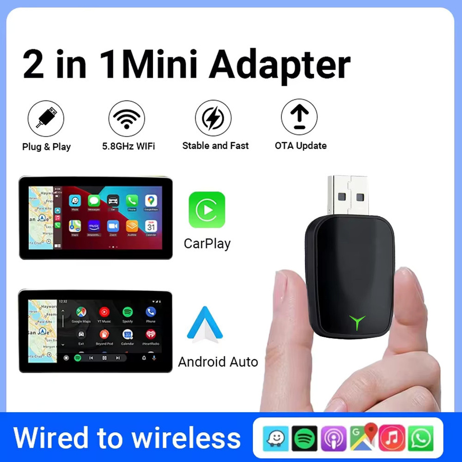uhulamb Wireless CarPlay und Android Auto Adapter in Schwarz für Toyota und Volvo zur Umwandlung von kabelgebundenem Android Auto auf kabellose Verbindung via USB - Bild 4