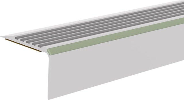 Döllken Treppenkante TKNGA45 aus PVC in Grau/Hellgrau, B/H/L: 28 x 45 x 1.250 mm - Bild 1