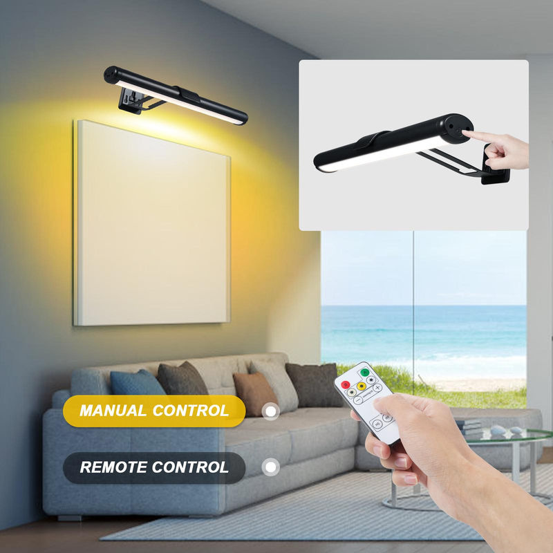 TOMTOP JMS Magnetische LED Wandleuchte in Schwarz mit Touch-Steuerung, Fernbedienung und wiederaufladbarem Akku - Bild 4
