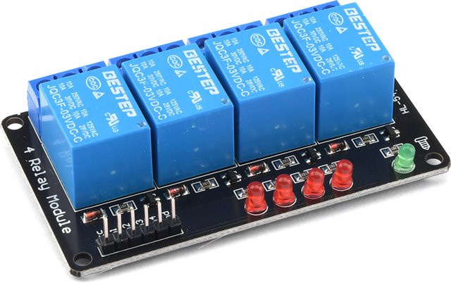 Aideepen Relaismodul mit Niederpegel-Trigger und beleuchteten Lampenrelaisausgängen in Blau für Arduino, 1/2/4-Kanal-Variante - Bild 1