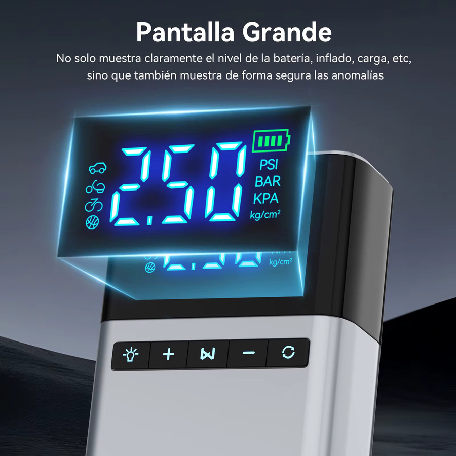 BRPOM Tragbarer Auto-Starter mit 26800mAh Akku, 6000A Starthilfe und 180 PSI Luftkompressor für 12V Autobatterien - Bild 4