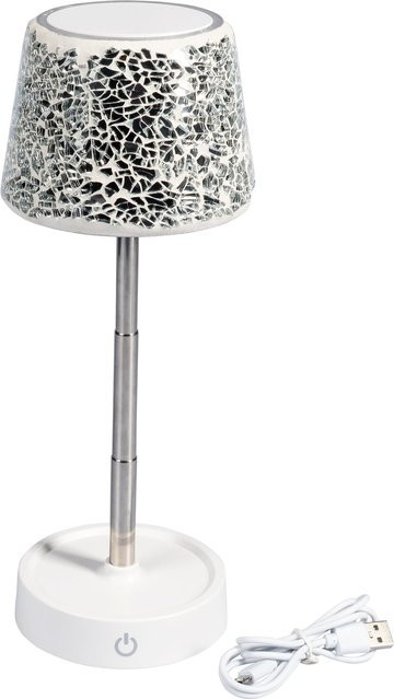 LED-Tischleuchte 2 in 1 Mosaik von viva domo in Multicolor mit Glas und Metall sowie USB-Anschluss - Bild 1