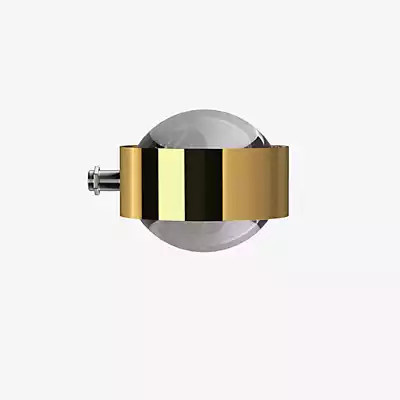 Top Light Puk Mini Mirror LED Spiegelleuchte aus 24 Karat Gold mit klarer Glaslinse