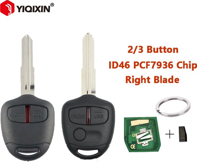 YIQIXIN 433MHz Fernbedienung Autoschlüssel für Mitsubishi Outlander Montero Pajero Triton ASX Lancer, PCF7936 ID46, Schwarz - Bild 1