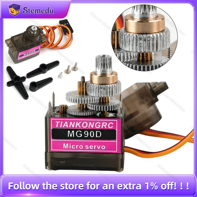 stemedu MG90D Micro Digital Servo Motor, Voll Metall Getriebe - Bild 1