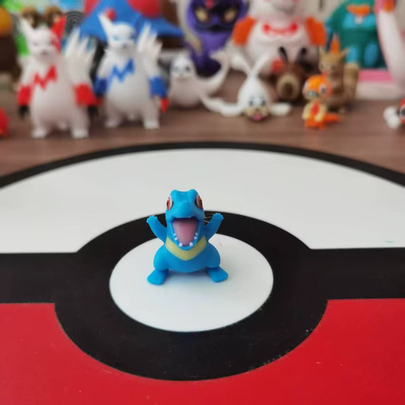 Bandai Pokemon Actionfigur Totodile Croconaw Feraligatr 3D-Druck Cartoon Desktop Statue im Maßstab 1:20 - Bild 3