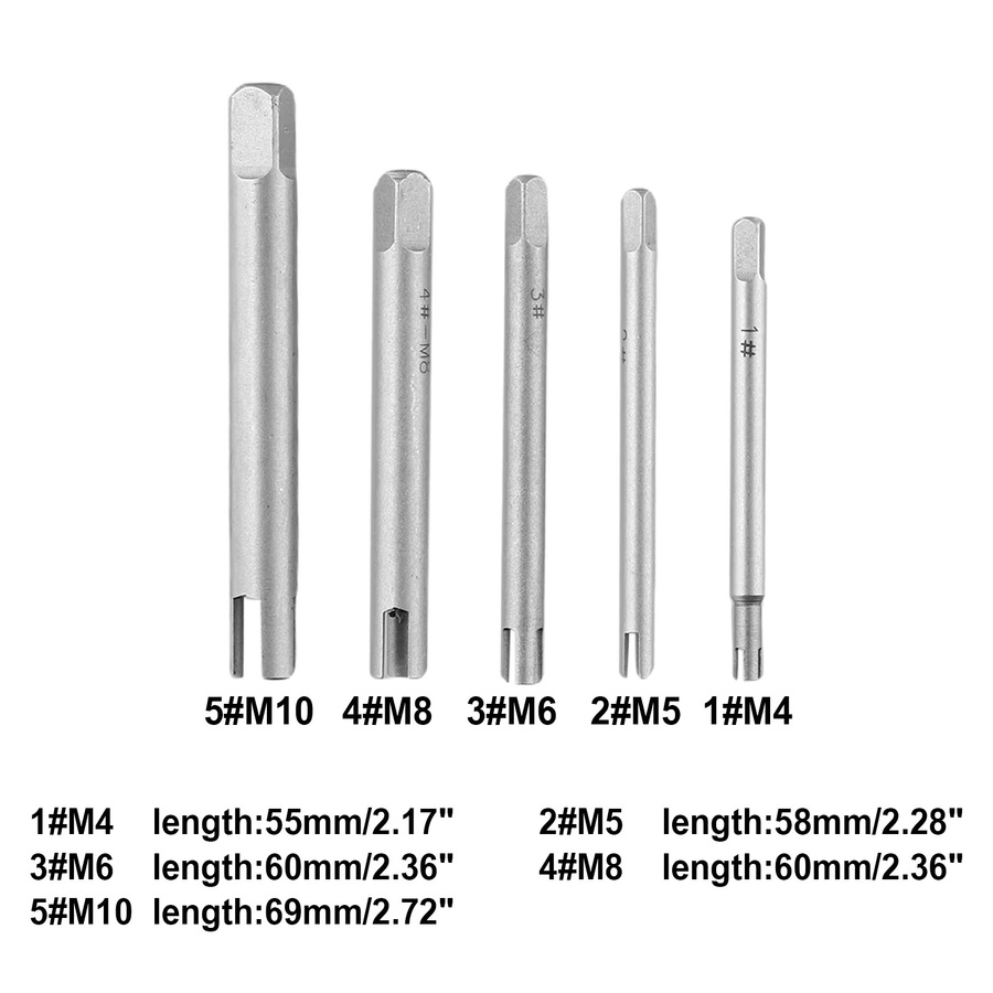 VIBRATITE 5-teiliges M10 Gewindeschneidwerkzeug-Set zum Entfernen gebrochener Gewindebohrer und Schrauben in Silber - Bild 2