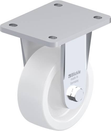 Blickle Bockrolle BO-SPO 127G in Weiß aus Stahl mit einem Rad-Durchmesser von 125 mm und einer Tragfähigkeit von max. 750 kg - Bild 1
