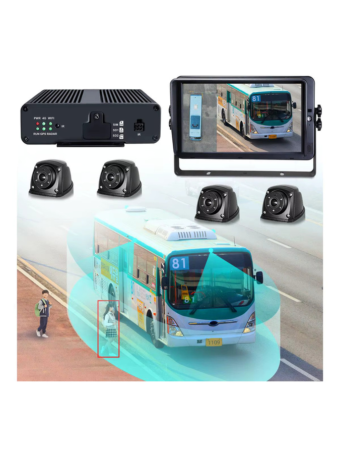 STONKAM 360 Grad Panorama Bird View LKW-System mit 1080P Full HD, 4 Kanälen und optionalem GPS in Schwarz - Bild 7
