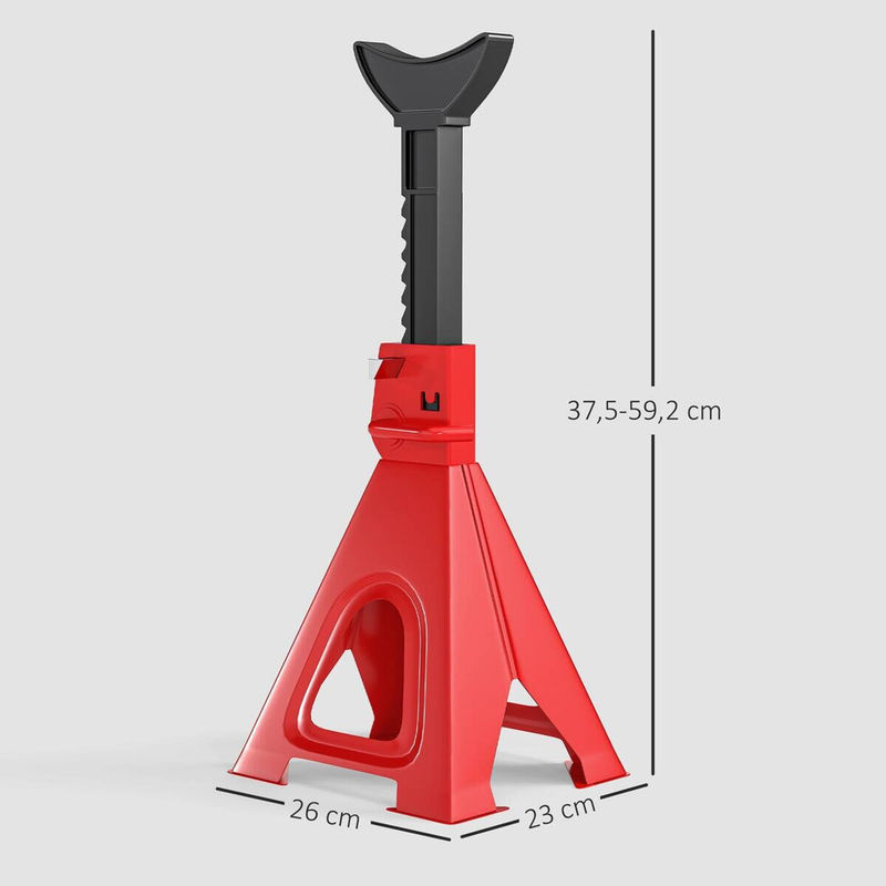 HOMCOM Unterstellbock aus Stahl in Rot und Schwarz, B/H/L: 23 x 37,5 x 26 cm - Bild 4