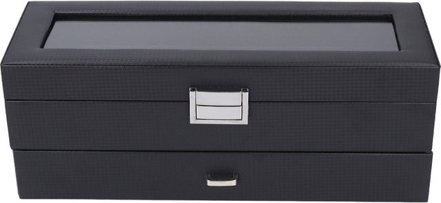 aimo Uhrenbox-Organizer, 6 Fächer, 2 Etagen, Schwarz, Herren - Bild 1