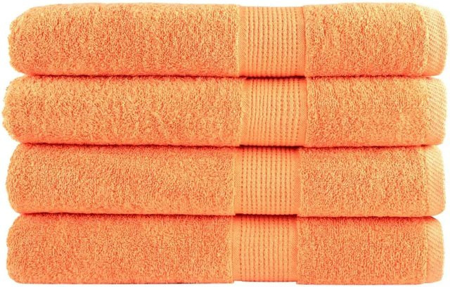 vidaXL Premium-Saunatücher aus 100% Baumwolle, 4er-Set, Orange, B: 80 cm, L: 200 cm - Bild 1