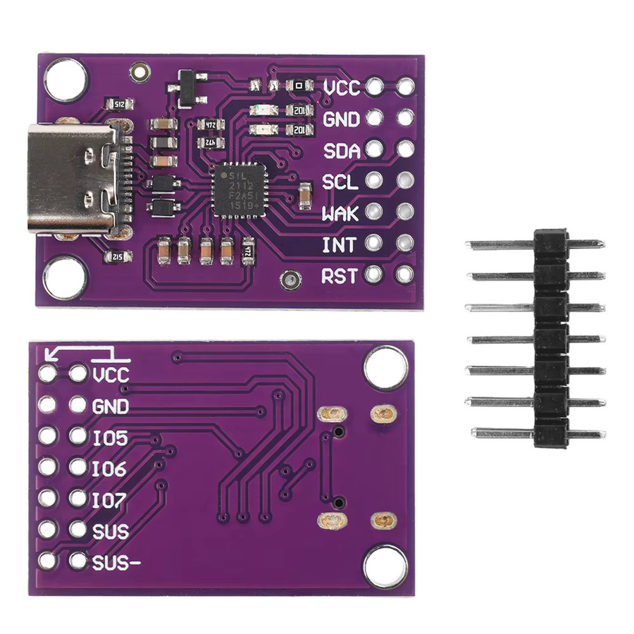 Aideepen CP2112 USB zu Smbus/I2C Kommunikationsmodul CCS811 Debugging Board mit USB-C Anschluss in Violett - Bild 3