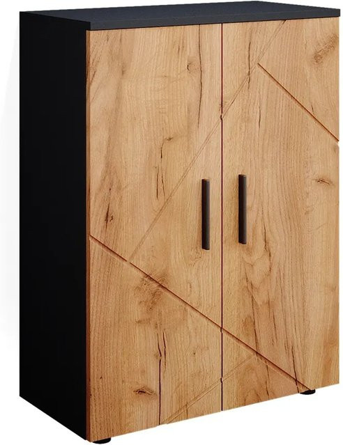 Vicco Badschrank Irma Midischrank mit 2 Türen in Anthrazit und Goldkraft Eiche, B/H: 60 x 81 cm - Bild 2