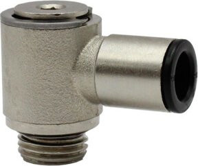 Riegler Winkelschwenkverschraubung value line, G 1/8 a., Messing vernickelt, silber, Durchmesser: 4 mm - Bild 1