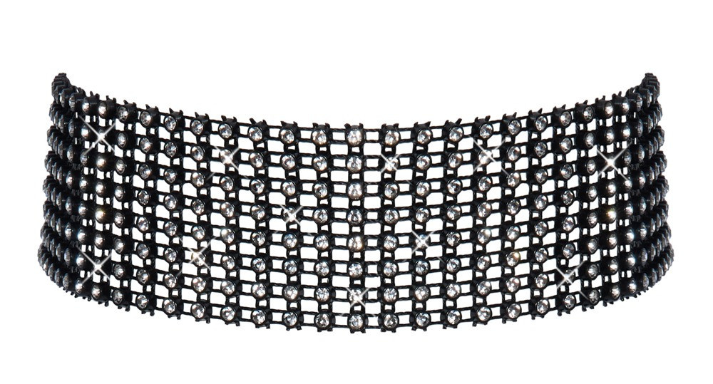 Cottelli ACCESSOIRES Halsband, Kunststoff, Schwarz, Kristall, Unisex - Bild 3
