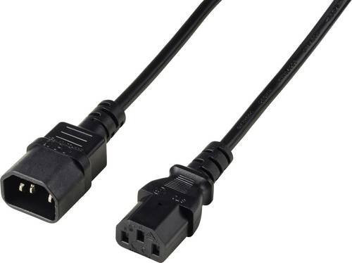 Renkforce Strom Verlängerungskabel Deluxe Kaltgeräte-Stecker C13 auf Kaltgeräte-Buchse C14, Schwarz, 3,00 m - Bild 1